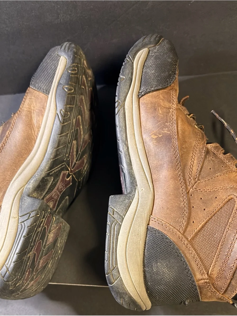 Ariat Brown and Black Steel Toe Work Boots